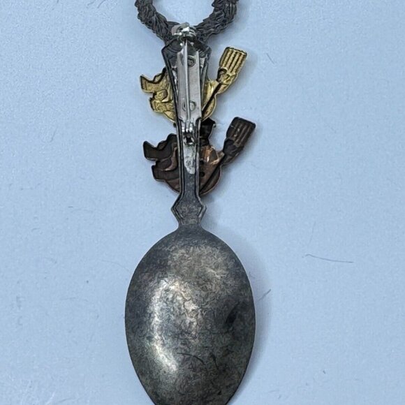 Snowman Brooch Pin Spoon Merry Christmas Wreath Holidays 4 inch Unique Large - Picture 6 of 6